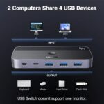 UGREEN 25098 USB 3.0 Sharing Switch 2 In 4 Out Input: 2XUSB-C；Output 3XUSB-A, 1XUSB-C - Image 5