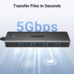UGREEN 25851 USB 3.0 4-Port Hub – 0.2m Cable (Black) - Image 3
