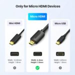 UGREEN 30102 Micro HDMI to HDMI 4K Cable – Male-to-Male, 1.5m (Black) - Image 6