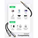 UGREEN 30619 3.5mm Audio Splitter Cable, Aluminum Case – Male-to-2-Female (Black) - Image 7
