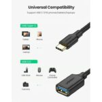 UGREEN 30701 USB-C to USB 3.0-A OTG Cable – Male-to-Female (Black) - Image 5