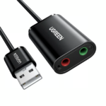 UGREEN 30724 USB-A To 3.5mm External Stereo Sound Adaptor Black 15CM
