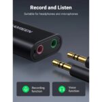UGREEN 30724 USB-A To 3.5mm External Stereo Sound Adaptor Black 15CM - Image 3