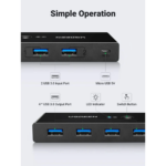 UGREEN 30768 USB 3.0 2x4 Sharing Switch Selector Black - Image 10