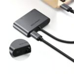 UGREEN 50505 USB-C To HDMI+VGA+USB 3.0 Converter Gray with PD - Image 3