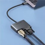 UGREEN 50505 USB-C To HDMI+VGA+USB 3.0 Converter Gray with PD - Image 4
