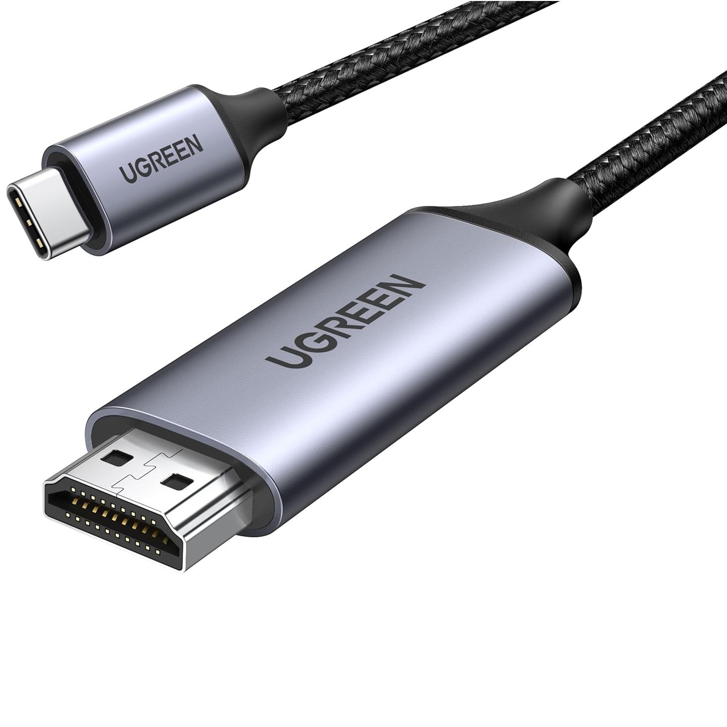 UGREEN 50570 USB Type C to HDMI 4K Cable UGREEN 50570 USB-C to HDMI Cable, Aluminum Shell – Male-to-Male, 1.5m (Gray/Black) - Image 1