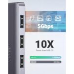 UGREEN 50985 USB 3.0 4-Port Hub – Metallic Finish, 0.15m Cable - Image 3