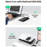 UGREEN 60735 USB 3.1 2.5" Hard Drive Enclosure 6G with USB-A to USB-C Cable + USB-C to USB-C Cable - Image 5