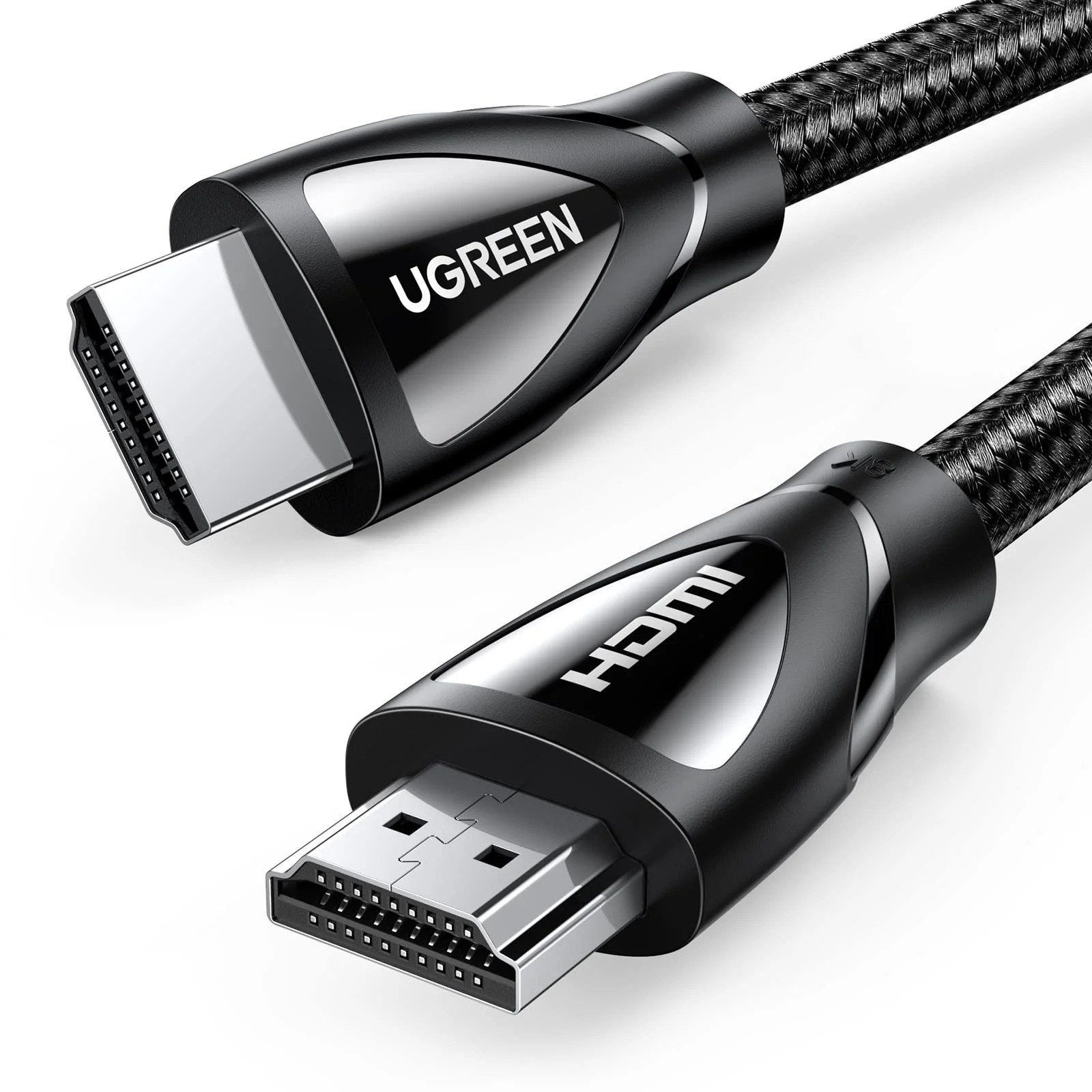 UGREEN 80404 HDMI 8K Cable Male to Male Braided UGREEN 80404 HDMI 8K Cable, Braided – Male-to-Male, 3m (Black) - Image 1