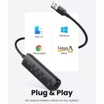 UGREEN 80657 USB 3.0 4-Port Hub 1m (Black) - Image 5