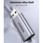 UGREEN 80864 USB-A To 3.5mm External Stereo Sound Adapter Gray - Image 5