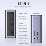 UGREEN 90325 USB-C Docking Station – 2× HDMI 8K@30Hz, DP, 3× USB-A, USB-C, Gigabit LAN, SD/TF, 3.5mm, PD - Image 2
