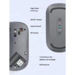 UGREEN 90373 Ultra-Slim Portable Wireless Mouse (Light Gray) - Image 6