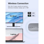 UGREEN 90373 Ultra-Slim Portable Wireless Mouse (Light Gray) - Image 5