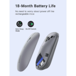 UGREEN 90373 Ultra-Slim Portable Wireless Mouse (Light Gray) - Image 3