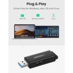 UGREEN 40752 USB 3.0 to TF + SD Dual Card Reader (Black) - Image 4