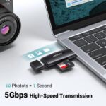 UGREEN 80191 USB-C + USB TF/SD 3.0 Card Reader Black - Image 3