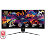 MSI MPG 341CQPX   ( QD O LED, Res: 3440 x 1440 (UHD), 240Hz, 0.03ms GTG, G Sync )  Curved