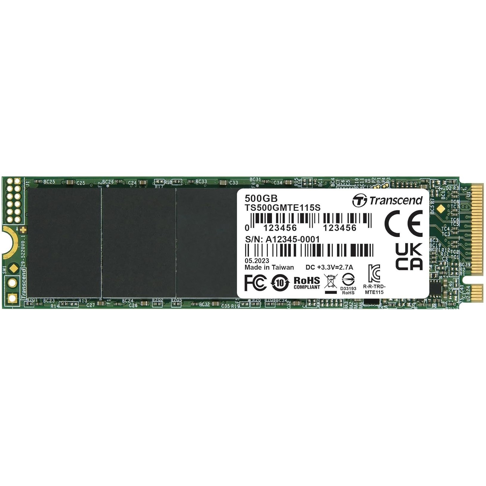Transcend MTE115S 500GB Transcend MTE115S 500GB 2280 NVME Gen 3x4 - Image 1