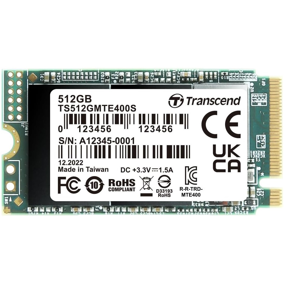 Transcend MTE400S 512gb Transcend MTE400S 512GB 2242 NVME - Image 1